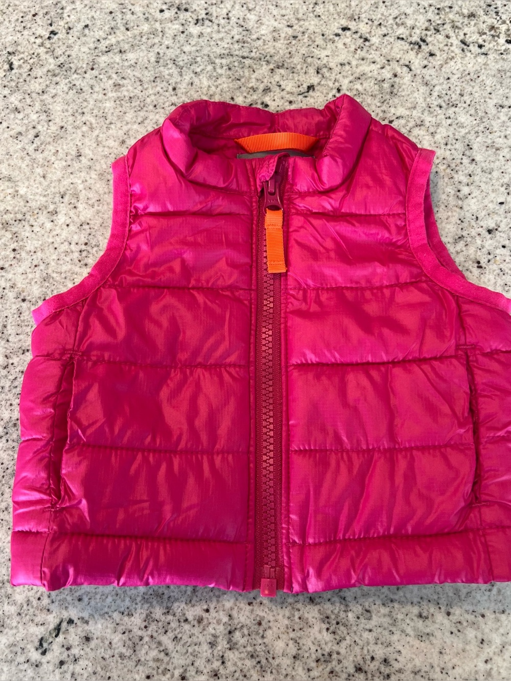 Primary puffer vest pink baby girl 0-6 months
